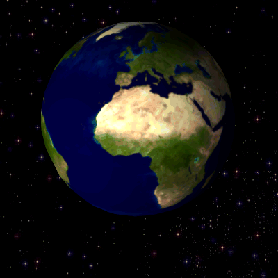 GIFフォーマットによる自転する地球の画像
